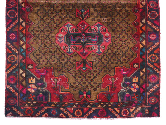 5x10 Handmade Turkish Vintage Tribal Rug | Chestnut Field With Floral Medallions | Boho Rug, Anatolian Rug | SHR661 | From 1970