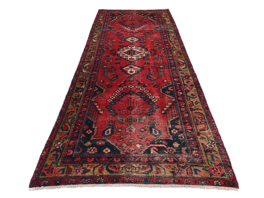 3x10 Handmade Turkish Vintage Tribal Rug | Tree Of Life With Floral Sprays & Navy Corners | Boho Rug, Anatolian Rug | SHR663 | From 1970