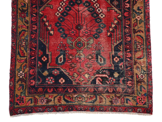 3x10 Handmade Turkish Vintage Tribal Rug | Tree Of Life With Floral Sprays & Navy Corners | Boho Rug, Anatolian Rug | SHR663 | From 1970