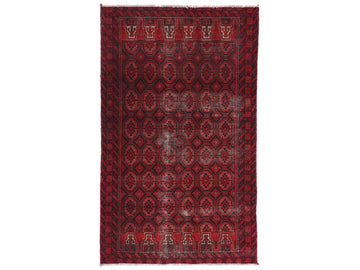 3x6 Handmade Turkish Vintage Tribal Rug | Majestic Diamond Symmetry | Boho Rug, Anatolian Rug | SHR537 | From 1970