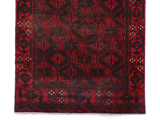 3x6 Handmade Turkish Vintage Tribal Rug | Majestic Geometric Interplay | Boho Rug, Anatolian Rug | SHR540 | From 1970