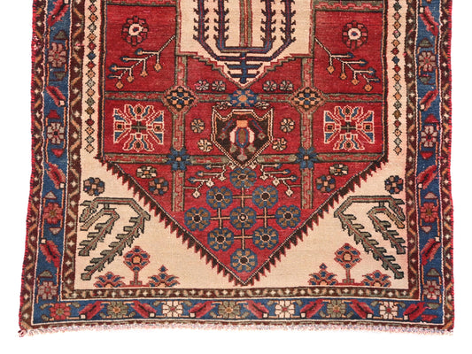 3x5 Handmade Turkish Vintage Tribal Rug | Majestic Centerpiece Medallion | Boho Rug, Antique Anatolian Rug | SHR518 | From 1970