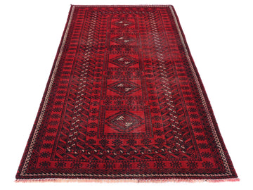 3x6 Handmade Turkish Vintage Tribal Rug | Deep Crimson Octagonal Medallion Cascade | Boho Rug, Antique Anatolian Rug | SHR499 | From 1970