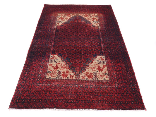 Title: 3x5 Handmade Turkish Vintage Tribal Rug | Elegant Mystique of Luxurious Nights | Boho Rug, Antique Anatolian Rug | SHR514 | From 1970