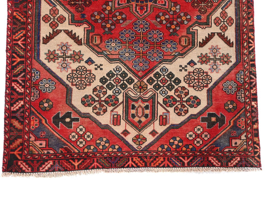 4x5 Handmade Turkish Vintage Tribal Rug | Resplendent Symmetrical Array | Boho Rug, Antique Anatolian Rug | SHR517 | From 1970