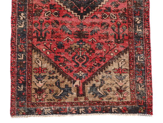 3x6 Handmade Turkish Tribal Rug | Antique Geometric Medallion | Boho Rug, Antique Anatolian Rug | SHR523 | From 1970
