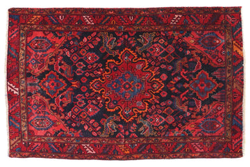4x5 Handmade Turkish Vintage Tribal Rug | Majestic Central Medallion | Boho Rug, Antique Anatolian Rug | SHR526 | From 1970