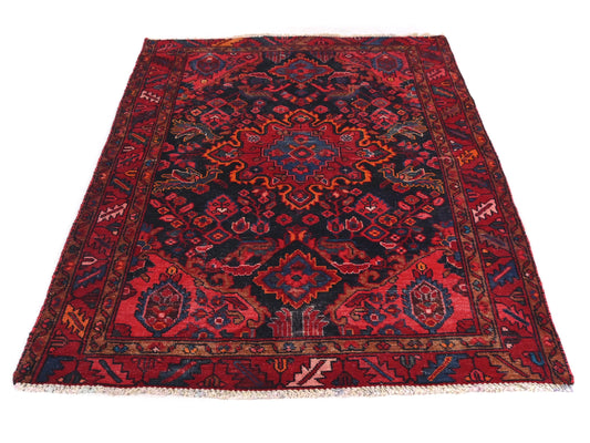 4x5 Handmade Turkish Vintage Tribal Rug | Majestic Central Medallion | Boho Rug, Antique Anatolian Rug | SHR526 | From 1970
