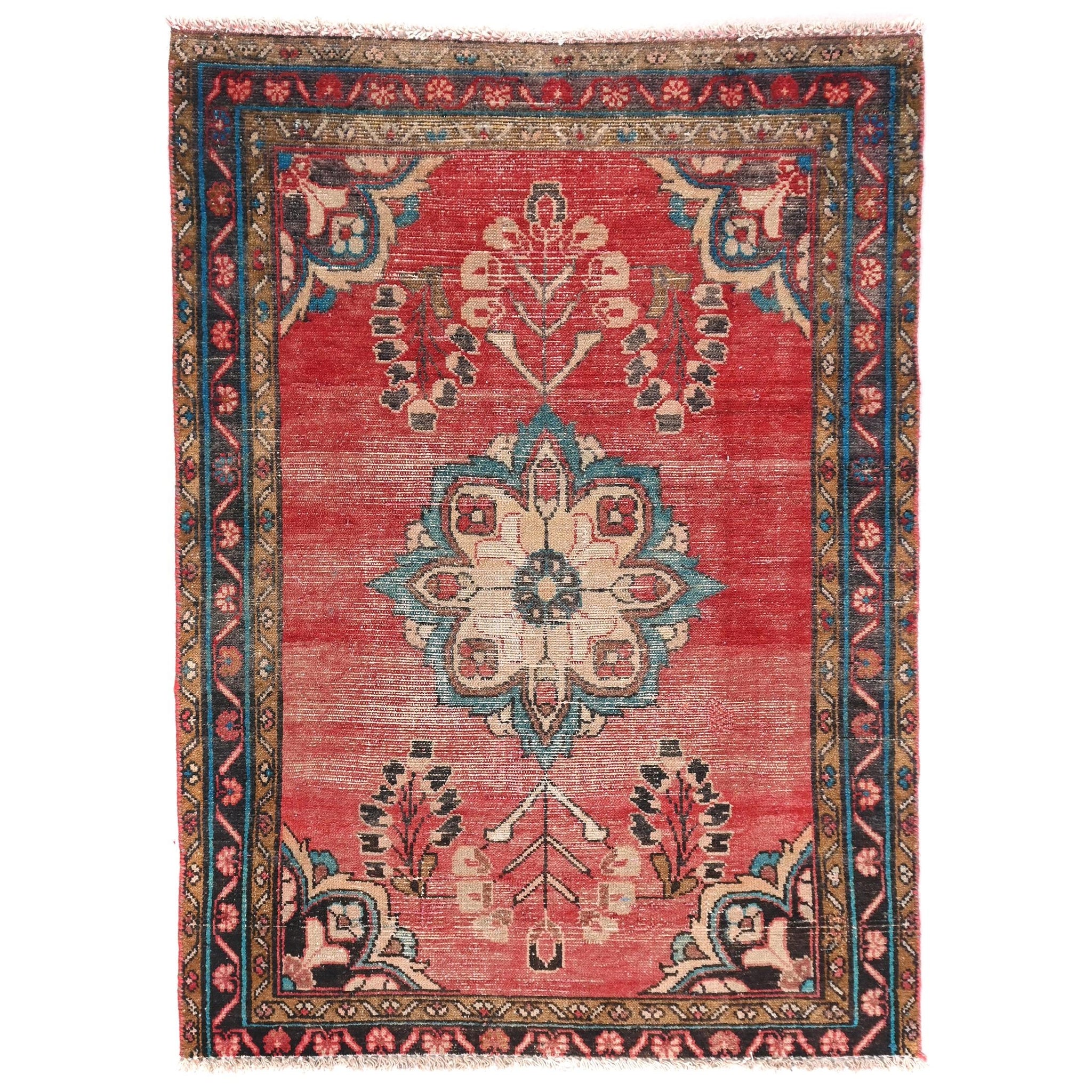 3x5 Handmade Turkish Vintage Tribal Rug | Radiant Floral Majesty | Boho Rug, Antique Anatolian Rug | SHR528 | From 1970