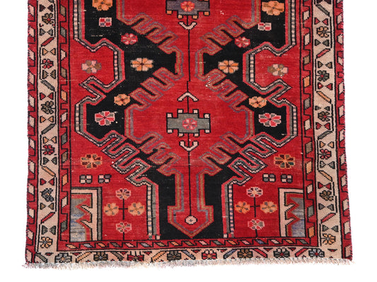3x5 Handmade Turkish Vintage Tribal Rug | Intricate Keyhole Symmetry | Boho Rug, Antique Anatolian Rug | SHR529 | From 1970