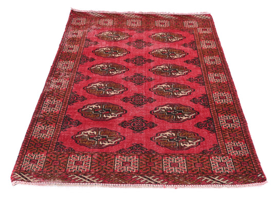 3x5 Handmade Turkish Vintage Tribal Rug | Elegant Medallion Motifs | Boho Rug, Antique Anatolian Rug | SHR530 | From 1970