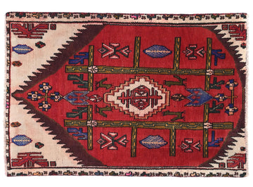 3x4 Handmade Turkish Vintage Tribal Rug | Rich Tribal Emblems | Boho Rug, Antique Rug | SHR564 | From 1970