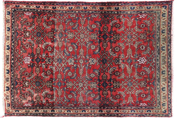 3x4 Handmade Turkish Vintage Tribal Rug | Radiant Diamond Medallion | Boho Rug, Antique Rug | SHR553 | From 1970