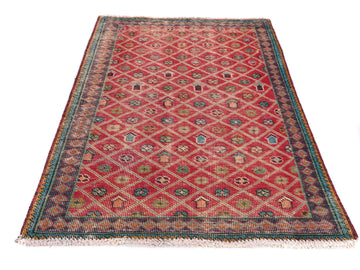 3x5 Handmade Turkish Vintage Tribal Rug | Mesmerizing Geometric Oasis | Boho Rug, Antique Rug | SHR558 | From 1970