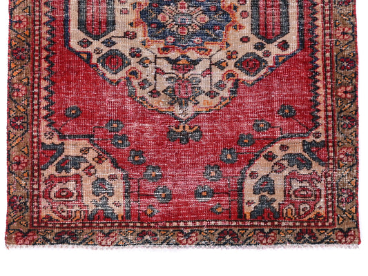 3x5 Handmade Turkish Vintage Tribal Rug | Vibrant Rosette Accents | Boho Rug, Antique Rug | SHR559 | From 1970