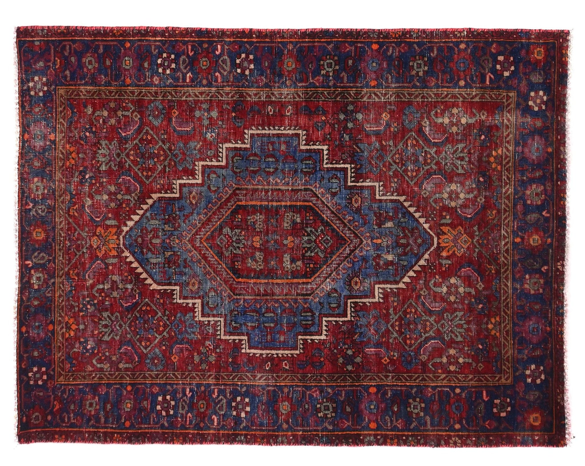 3x5 Handmade Turkish Vintage Tribal Rug | Majestic Geometric Flair | Boho Rug, Antique Rug  | SHR560 | From 1970