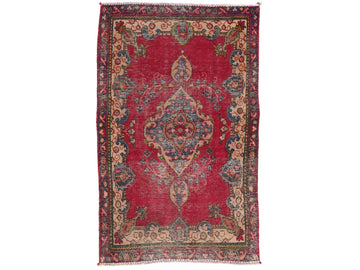 3x5 Handmade Turkish Vintage Tribal Rug | Vibrant Floral Medallion | Boho Rug, Antique Rug | SHR561 | From 1970