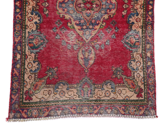 3x5 Handmade Turkish Vintage Tribal Rug | Vibrant Floral Medallion | Boho Rug, Antique Rug | SHR561 | From 1970