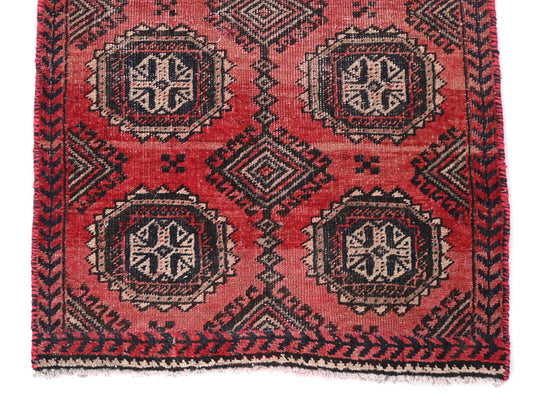 2x4 Handmade Turkish Vintage Tribal Rug | Emblem Star Medallions | Boho Rug, Antique Rug | SHR575 | From 1970