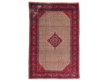 3x5 Handmade Turkish Vintage Tribal Rug | Majestic Diamond Field On Ivory Blush | Boho Rug, Antique Rug | SHR576 | From 1970