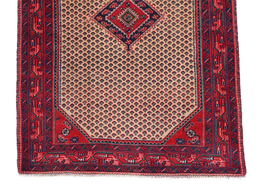 3x5 Handmade Turkish Vintage Tribal Rug | Majestic Diamond Field On Ivory Blush | Boho Rug, Antique Rug | SHR576 | From 1970