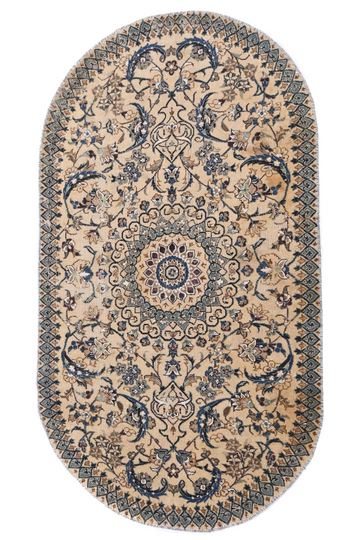 3X7 Handmade Vintage Turkish Runner Rug – Taupe Medallion