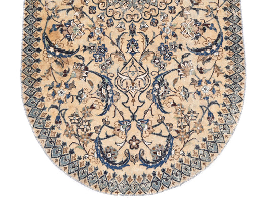 3x7 Handmade Turkish Vintage Tribal Rug | Oval Taupe Field With Dark Medallion Pattern | Boho Rug, Anatolian Rug | SHR599 | From 1970