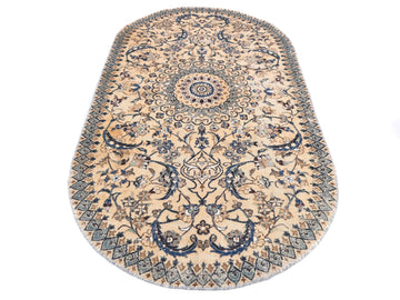 3x7 Handmade Turkish Vintage Tribal Rug | Oval Taupe Field With Dark Medallion Pattern | Boho Rug, Anatolian Rug | SHR599 | From 1970