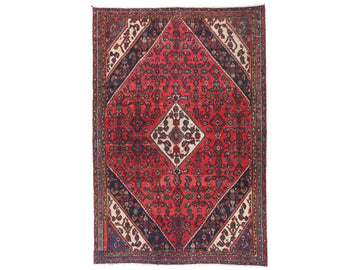 6x8 Handmade Turkish Vintage Tribal Rug | Rare Ivory Centered Diamond Medallion | Boho Rug, Antique Anatolian Rug | SHR731 | From 1980 |