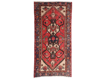 3x6 Handmade Turkish Vintage Tribal Rug | Animal Motifs And Geometric Centrepiece In Ivory | Boho Rug, Anatolian Rug | SHR607 | From 1970