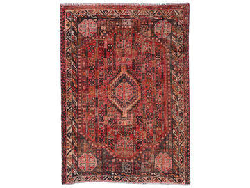 6x9 Handmade Turkish Vintage Tribal Rug | Geometric Kilim Hexagon Medallion Pattern| Boho Rug, Antique Anatolian Rug | SHR729 | From 1980 |