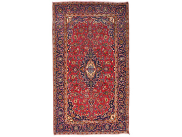 5x8 Handmade Turkish Vintage Tribal Rug | Burgundy Backdrop with Floral Navy Borders | Boho Rug, Antique Anatolian Rug | SHR-721 | From 1980