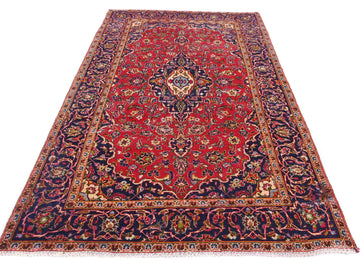 5X8 Handmade Vintage Turkish Area Rug – Burgundy Floral – SHR721