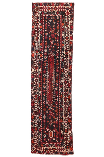 3X10 Handmade Vintage Turkish Runner Rug – Geometric Black