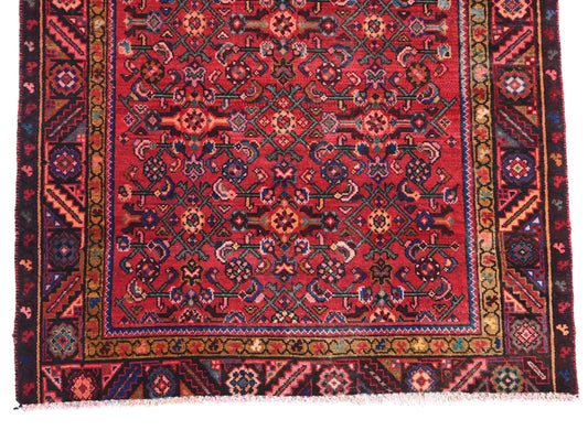 7x10 Handmade Turkish Vintage Tribal Rug | Lattice Field with Multicolor Borders | Boho Rug, Antique Anatolian Rug | SHR-689 | From 1980 |