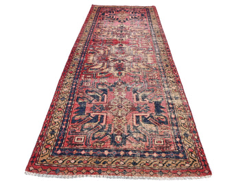 3x10 Handmade Turkish Vintage Tribal Rug | Faded Medallions on a Earthy Red Field | Boho Rug, Antique Anatolian Rug | SHR-686 | From 1980 |