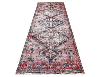 3x9 Handmade Turkish Vintage Tribal Rug | Faded Cream Field & Geometric Medallions | Boho Rug, Antique Anatolian Rug | SHR-685 | From 1980 |