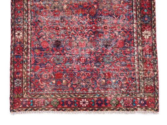 3x10 Handmade Turkish Vintage Tribal Rug | Floral Medallion Pattern on Faded Field | Boho Rug, Antique Anatolian Rug | SHR-677 | From 1980