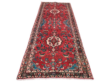 3x9 Handmade Turkish Vintage Tribal Rug | Floral Medallions On Red Field | Boho Rug, Anatolian Rug | SHR621 | From 1970