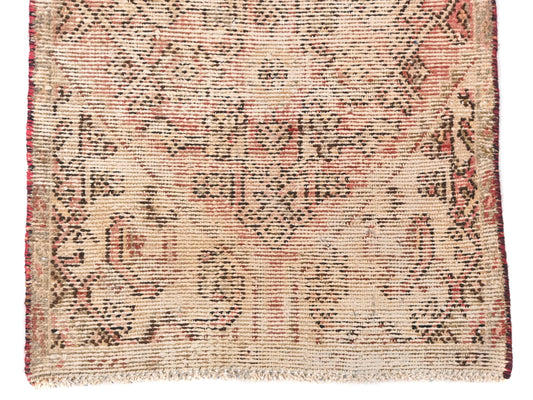 2x8 Handmade Turkish Vintage Tribal Rug | Soft Washed Earth Tones With Tribal Diamonds | Boho Rug, Anatolian Rug | SHR628 | From 1970