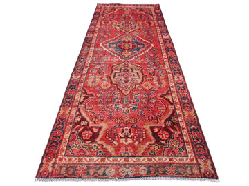 3x10 Handmade Turkish Vintage Tribal Rug | Faded Floral Medallions On Raspberry Red | Boho Rug, Anatolian Rug | SHR630 | From 1970