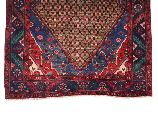 5x9 Handmade Turkish Vintage Tribal Rug | Diamond Centred Medallion On Deep Earthy Field | Boho Rug, Anatolian Rug | SHR639 | From 1970