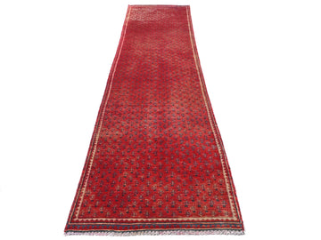 2x9 Handmade Turkish Vintage Tribal Rug | Bright Red Field With Micro-Geometric Patterning | Boho Rug, Anatolian Rug | SHR647 | From 1970