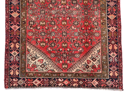 4x11 Handmade Turkish Vintage Tribal Rug | Diamond Medallion On Dense Floral Field | Boho Rug, Anatolian Rug | SHR666 | From 1970