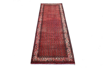 3X10 Handmade Vintage Turkish Runner Rug – Geometric Red – SHR123