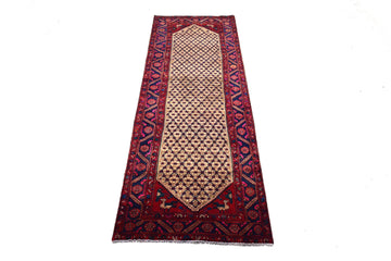 3X10 Handmade Vintage Turkish Runner Rug – Geometric Red – SHR128