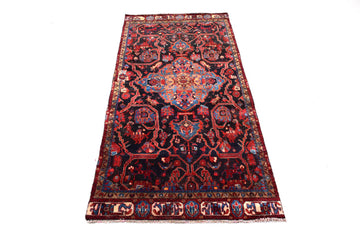 4X9 Handmade Vintage Turkish Area Rug – Medallion Red