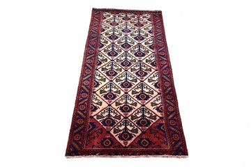 3X7 Handmade Vintage Turkish Runner Rug – Geometric Red – SHR21