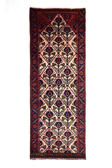 Vintage Hand Knotted Turkish Wool Rug – Geometric Red Runner