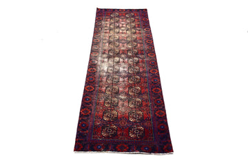 3X10 Handmade Vintage Turkish Runner Rug – Tribal Red